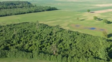 Güzel bahar tarım arazisi, hava manzarası