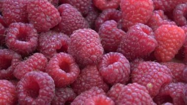 Dönen taze tatlı yaz ahududu arka plan