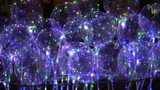 Moderne Ballons Blinzeln Lichter Der Nacht Abstrakten Hintergrund — Stockvideo