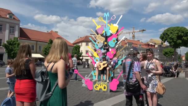 Vilnius Lituânia Maio 2017 Dia Música Rua Guitarrista Pessoas Rua — Vídeo de Stock