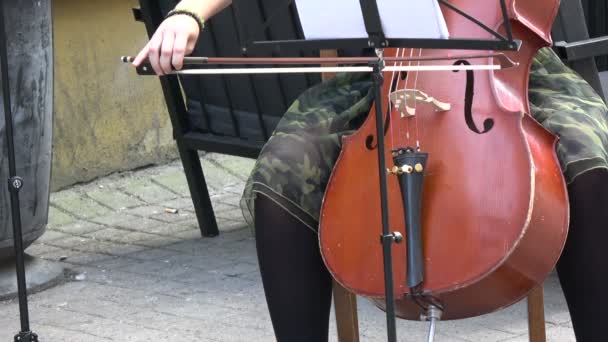 Vilnius Litouwen Mei 2017 Jaarlijkse Straatmuziekdag Eenzame Muzikant Speelt Klassieke — Stockvideo