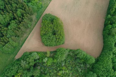 tabiat parkında sürülmüş tarım alanı, anten