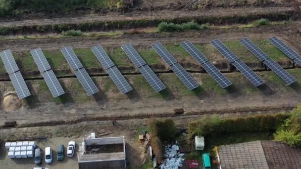 Lugar Construção Nova Central Solar Moderna Local Trabalho Arquitetura Vista — Vídeo de Stock