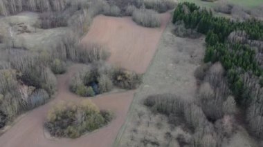 Doğa parkındaki erken bahar manzarası, hava manzarası