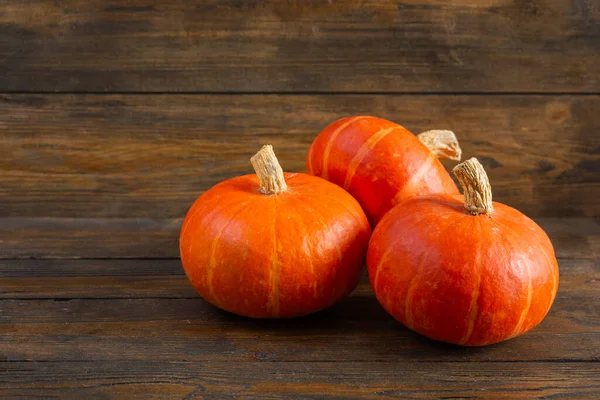 Mini Calabazas Sobre Fondo Madera Concepto Del Día Acción Gracias —  Fotos de Stock