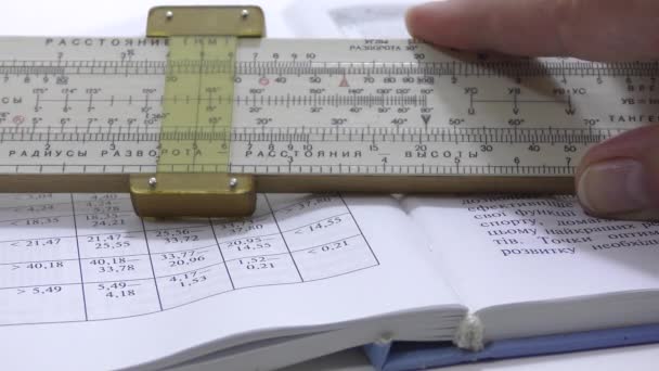 Make Calculations Logarithmic Ruler — Stock Video