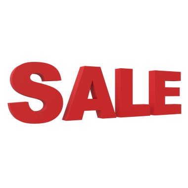 beyaz bir arka plan üzerinde 3D Satılık metin