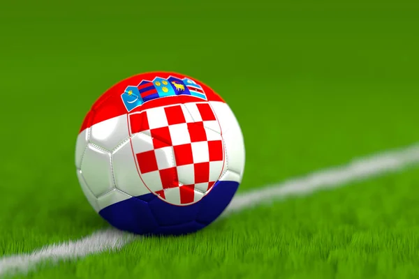 Fußball mit kroatischer Flagge 3D-Rendering — Stockfoto