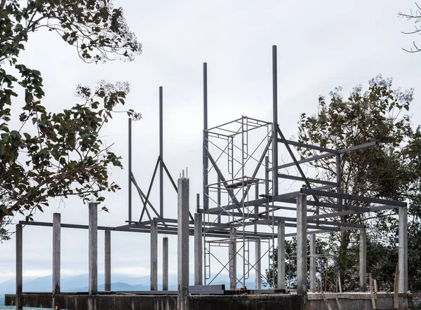 Pabellón Está Construcción Templo Del País Cima Montaña Cerca Del — Foto de Stock