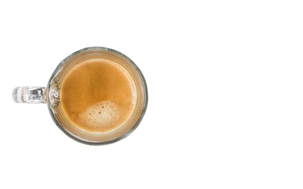 Widok Góry Espresso Strzał Szklanki Białym Tle Copy Space — Zdjęcie stockowe