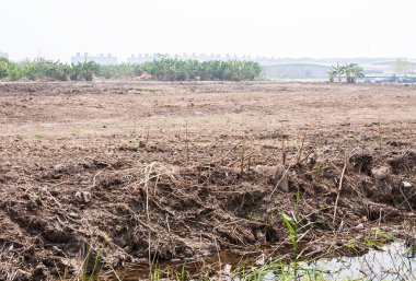 Hangi inşaat alanı yakınındaki yüksek kat mülkiyeti arazi ıslahı için inşa.