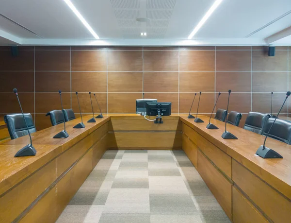 Empty meeting room for the conference time in the office building.