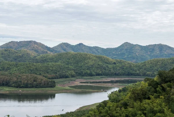 Pequeno Lago Reservatório Que Localizou Vale Alta Montanha Nordeste Tailândia — Fotografia de Stock