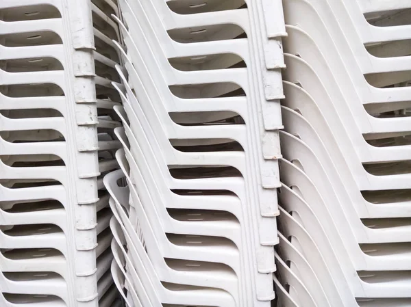 Plastic chair pattern is stacking. — Stock Photo, Image