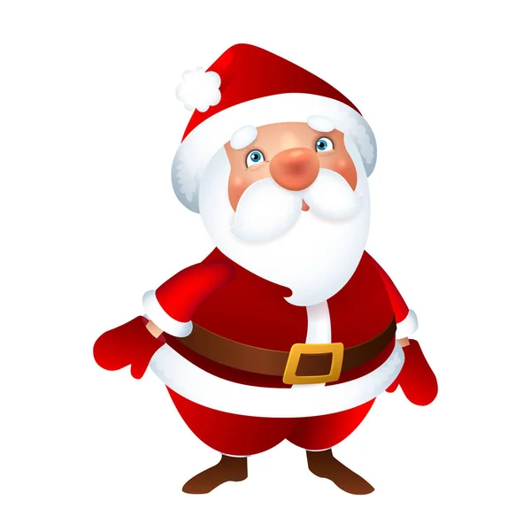 Santa Claus, Merry Christmas and Happy New Year Greeting Mascot — Stock Vector