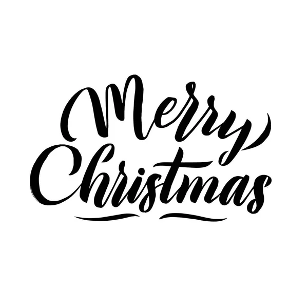 Boldog karácsonyt kalligráfia. A fehér főleg CIG üdvözlőlap tervezés — Stock Vector