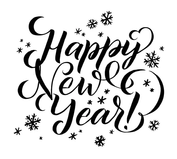 Šťastný Nový Rok Kaligrafie Písma Happy Holiday Greeting Card Nápis — Stockový vektor
