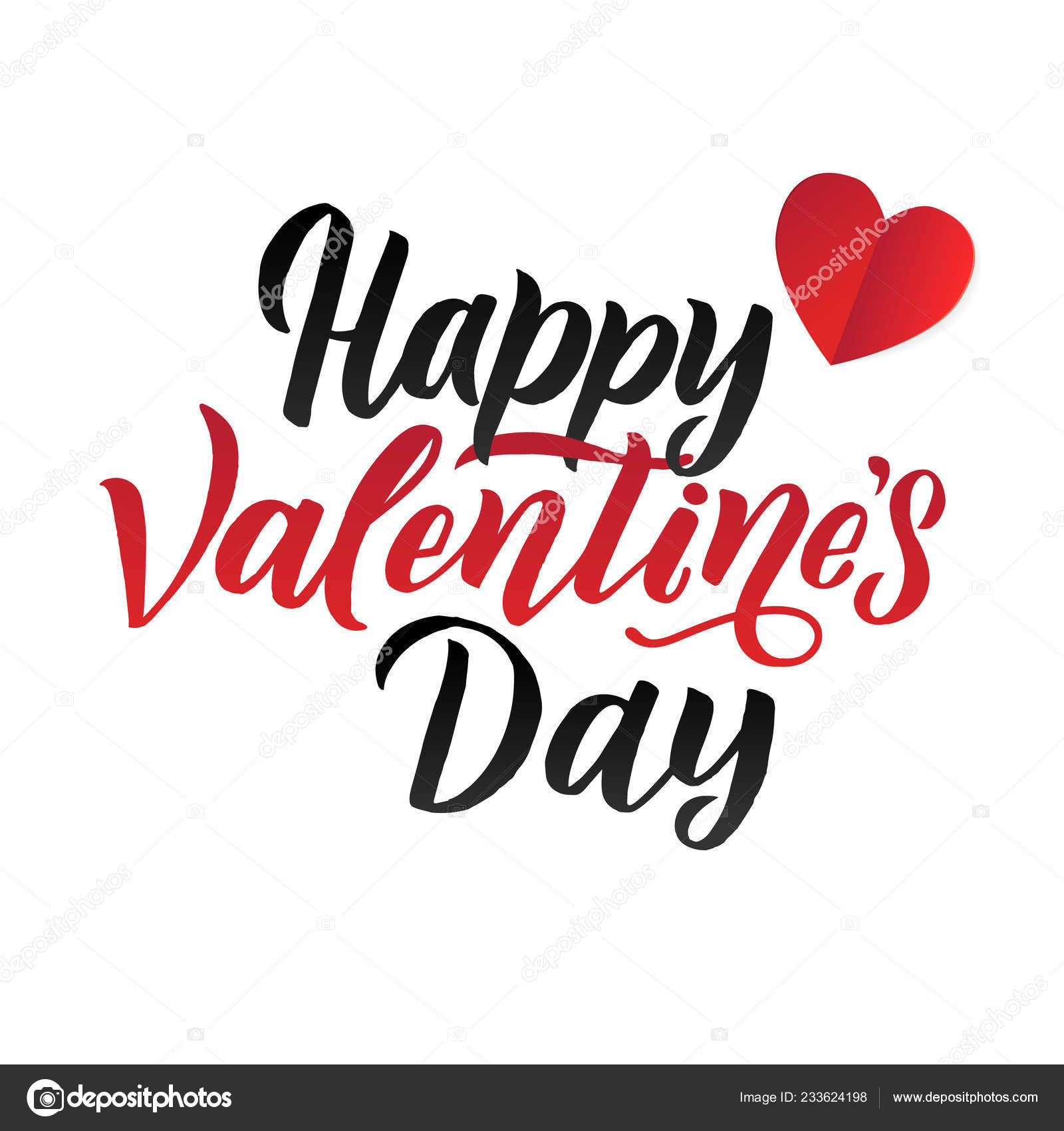 Happy valentines day black and red lettering white