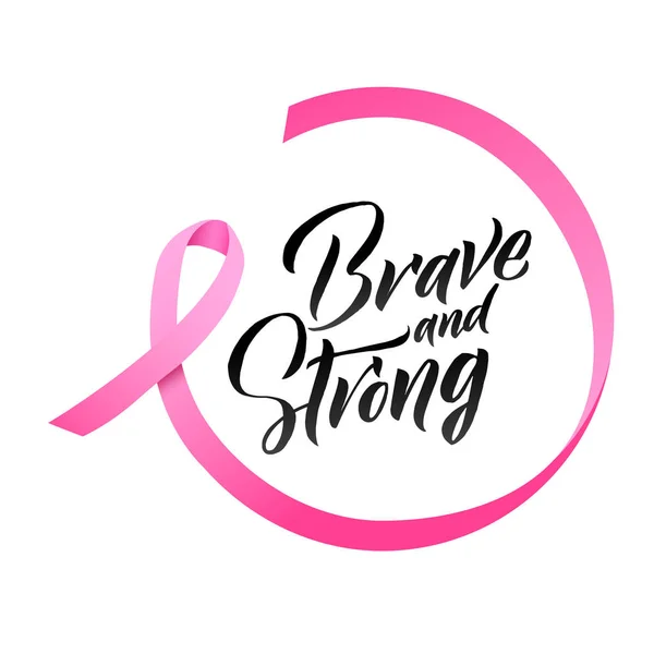 Pink Ribbon Breast Cancer Awareness Vector Illustration — Stock Vector