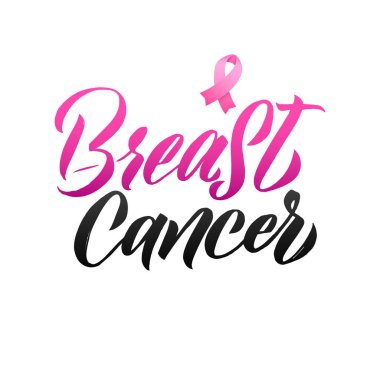 Pembe Kurdele Meme Kanseri Farkındalık Vektör İllüstrasyon