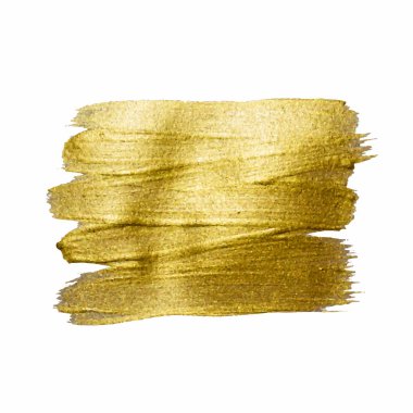 Altın Doku Boya Leke İllüstrasyon. Elle çizilmiş fırça darbesi tasarım elemanları. Soyut altın ışıltılı dokulu sanat illüstrasyon