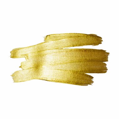 Altın Doku Boya Leke İllüstrasyon. Elle çizilmiş fırça darbesi tasarım elemanları. Soyut altın ışıltılı dokulu sanat illüstrasyon