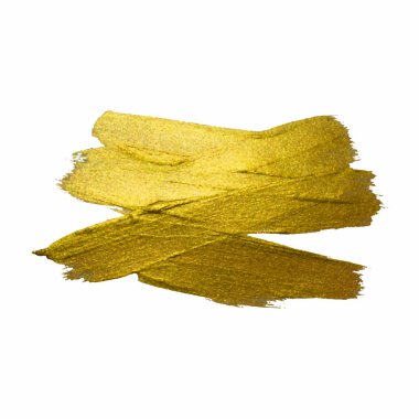 Altın Doku Boya Leke İllüstrasyon. Elle çizilmiş fırça darbesi tasarım elemanları. Soyut altın ışıltılı dokulu sanat illüstrasyon