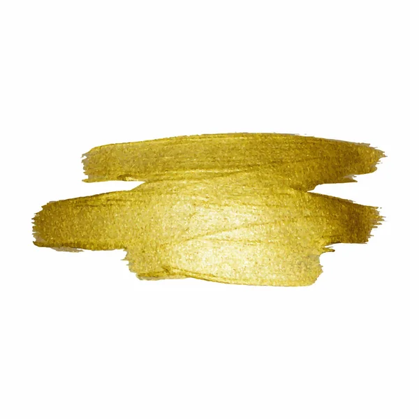 (Inggris) Gold Texture Paint Stain Illustration Buatan tangan elemen desain sapuan kuas. Ilustrasi seni bertekstur emas abstrak yang berkilau - Stok Vektor