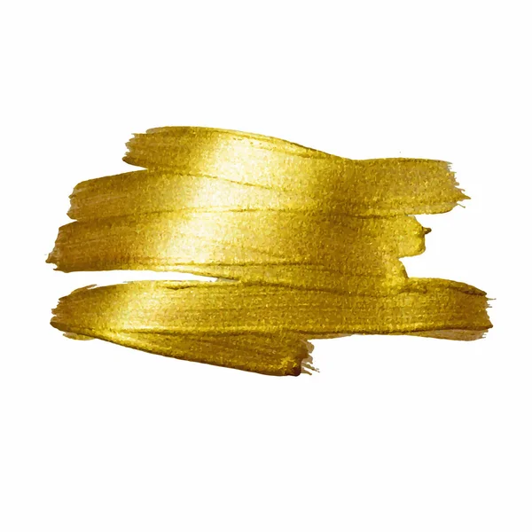 Ilustração da mancha da pintura da textura do ouro. Elementos de design de pincel desenhado à mão. ilustração arte texturizada brilhante ouro abstrato — Vetor de Stock