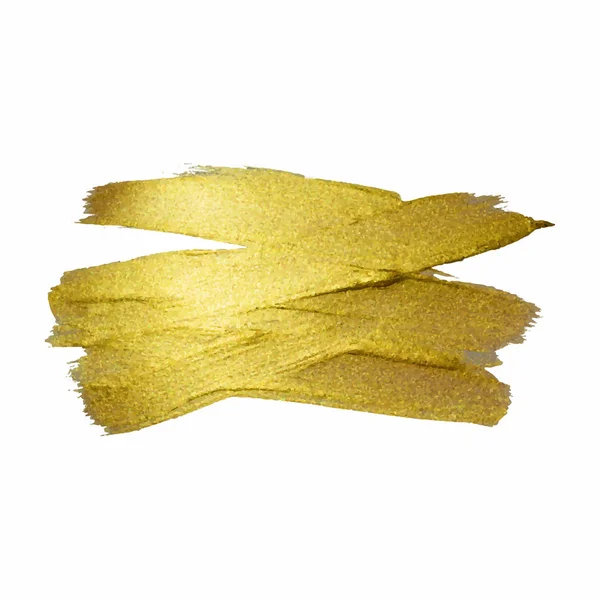Altın suluboya doku boya leke soyut resim. Parlayan fırça darbesi sen şaşırtıcı tasarım projesi — Stok Vektör