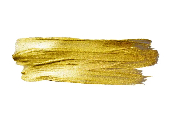 Textura aquarela dourada pintura mancha ilustração abstrata. Acidente vascular cerebral brilhante para você projeto de design incrível —  Vetores de Stock