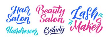 Güzellik salonu için vektör logosu tasarımı şablonu. Lash Maker ve Kuaför Amblemleri, Logo Tasarımı. Vektör kadın logo şablonu.