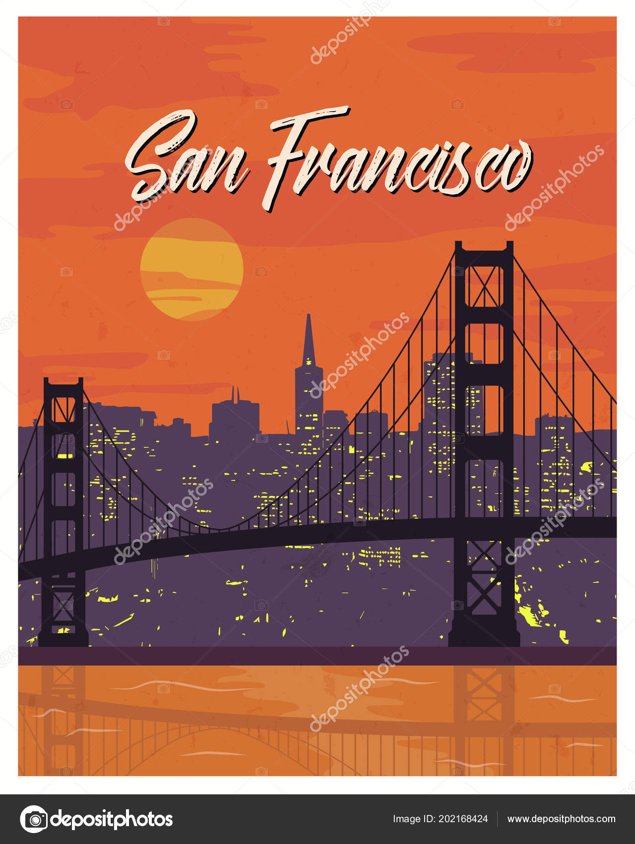 San Francisco Style 2 California Vintage Travel Poster