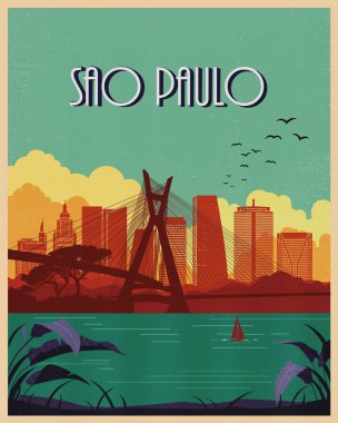 Sao Paulo VINTAGE poster seyahat