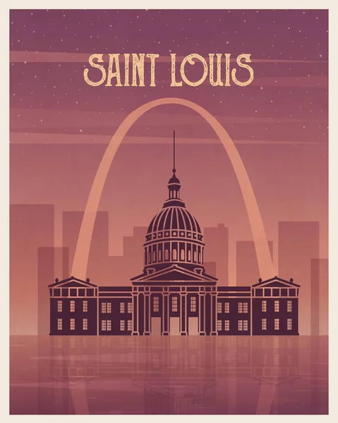 Saint Louis Vintage Poster Reise — Stockvektor