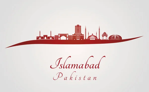 Islamabad Skyline Fundo Vermelho Cinza Arquivo Vetorial Editável —  Vetores de Stock