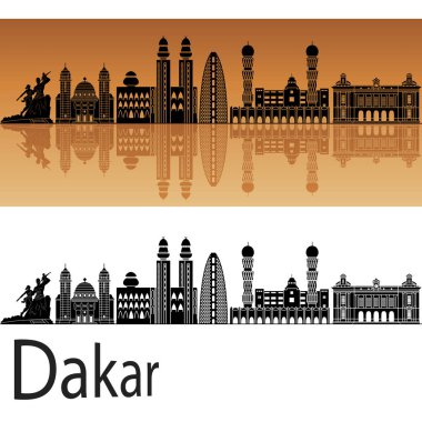 Dakar manzarası düzenlenebilir vektör dosya arka planda turuncu