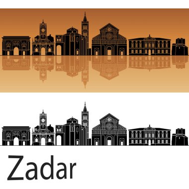 Zadar manzarası düzenlenebilir vektör dosya arka planda turuncu