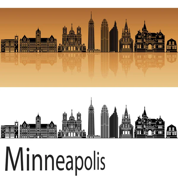 Minneapolis Skyline Fundo Laranja Arquivo Vetorial Editável —  Vetores de Stock