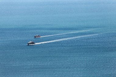 07 Mayıs 2019 Split, Hırvatistan. İki turistik tekne.