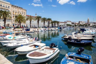 07 Mayıs 2019 Split, Hırvatistan. Yukarıdan şehre genel bakış.