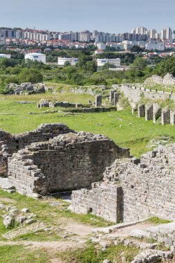 08 Mayıs 2019. Split, Hırvatistan. Solin'deki Selanik'in Roma kalıntıları