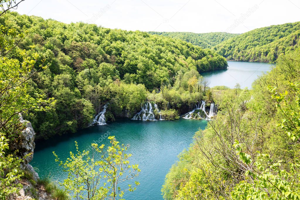 Plitvice Lakes National Park, Croatia. Small waterfalls