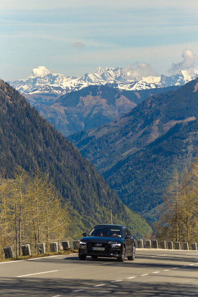 24 MAY 2019, Grossglockner Hohalpenstrasse, Austria. Car passing