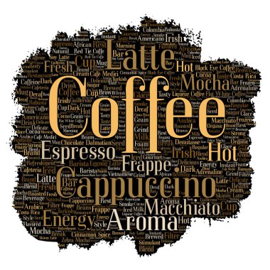 kavramsal kahve molası boya fırça kelime bulutu, vektör, illüstrasyon