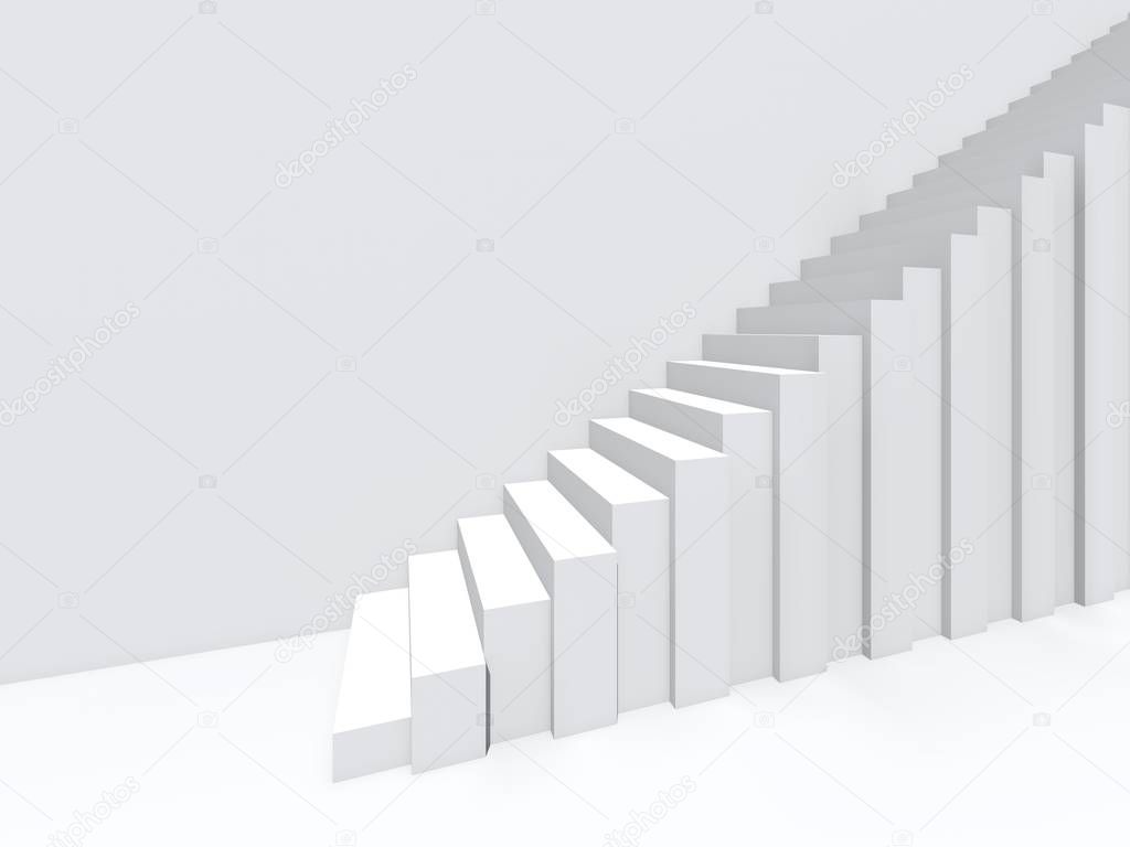 Conceptual stair on wall background building or architecture as metaphor to business success, growth, progress or achievement. 