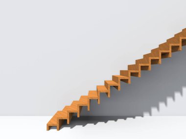 Kavramsal merdiven duvar arka plan bina veya mimari metafor iş başarısı, büyüme, ilerleme veya başarı olarak. yaratıcı adımları riseing üst kadar 3D çizimi vizyon tasarım olarak
