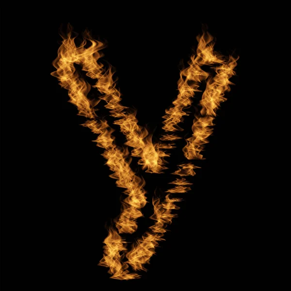 Шрифт Сделанный Пылающего Огня Черном Фоне — стоковое фото