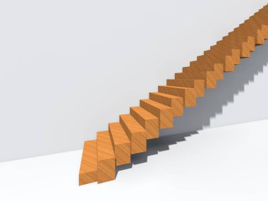 Kavramsal merdiven duvar arka plan bina veya mimari metafor iş başarısı, büyüme, ilerleme veya başarı olarak. yaratıcı adımları riseing üst kadar 3D çizimi vizyon tasarım olarak