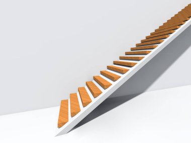 Kavramsal merdiven duvar arka plan bina veya mimari metafor iş başarısı, büyüme, ilerleme veya başarı olarak. yaratıcı adımları riseing üst kadar 3D çizimi vizyon tasarım olarak
